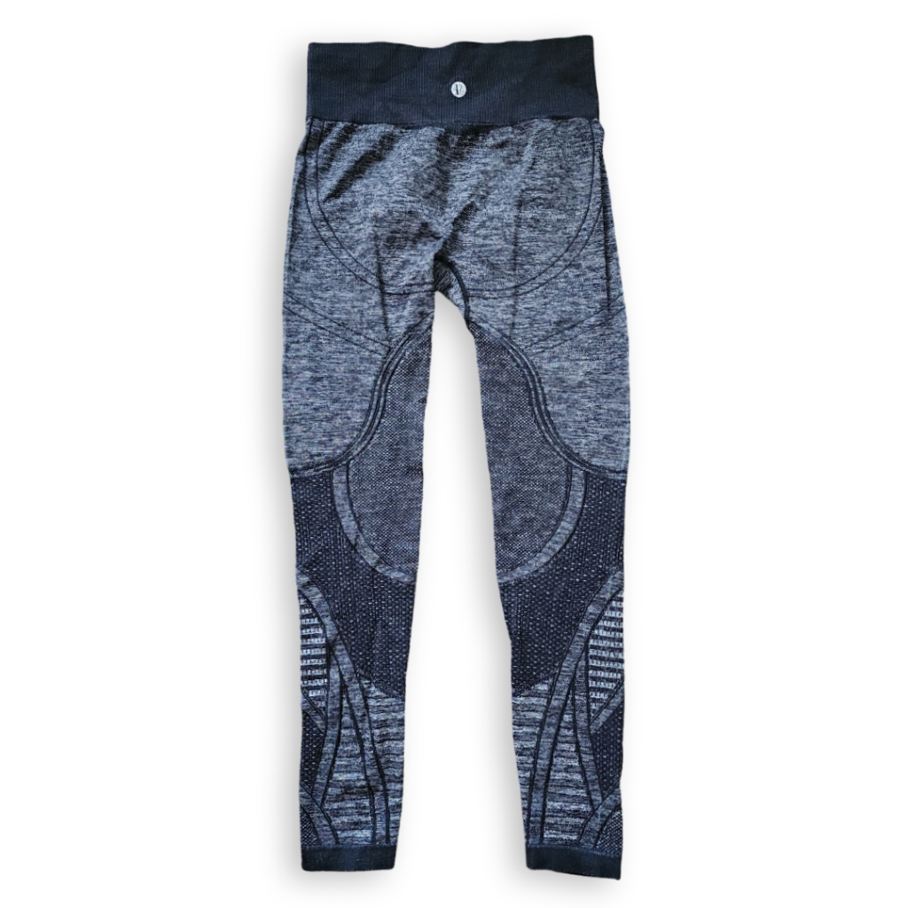Grey/Black Compression Leggings, Women's S